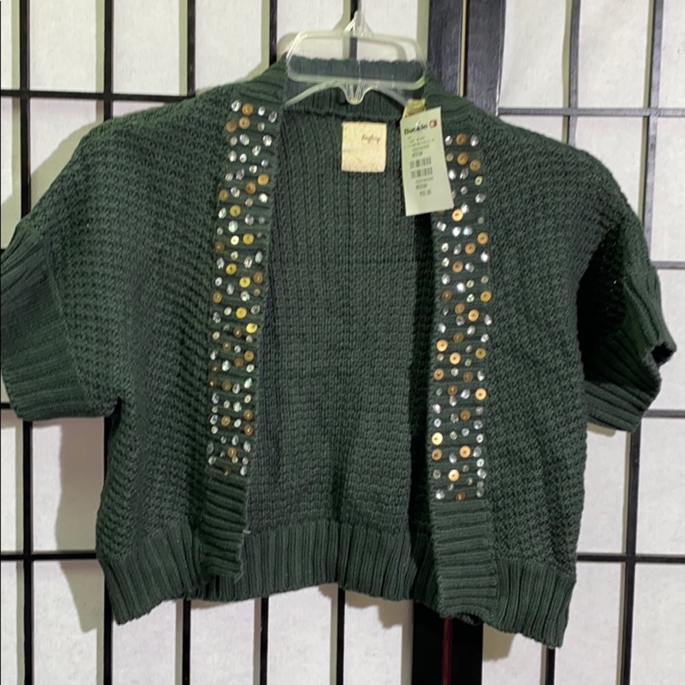 Daytrip Cropped Sequin Accented Sweater Size M NWT